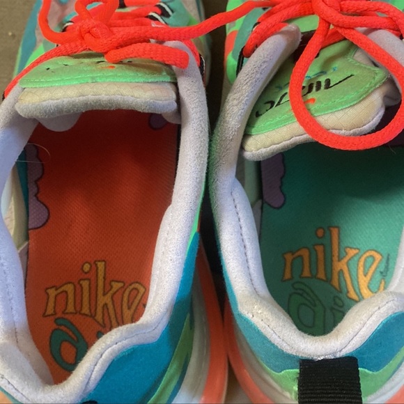 NIKE AIR MAX 270 REACT ELECTRO GREEN LAGOON 2019 WMNS SIZE 9 - Picture 4 of 5